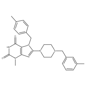 3-Methyl-7-[(4-methylphenyl)methyl]-8-{4-[(3-methylphenyl)methyl]piperazinyl}-1,3,7-trihydropurine-2,6-dione Structure