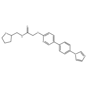 2-({6-[4-(1H-imidazol-1-yl)phenyl]pyridazin-3-yl}sulfanyl)-N-[(oxolan-2-yl)methyl]acetamide Structure