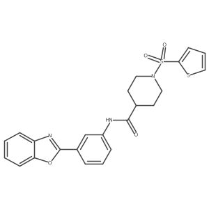 N-(3-(benzo[d]oxazol-2-yl)phenyl)-1-(thiophen-2-ylsulfonyl)piperidine-4-carboxamide Structure