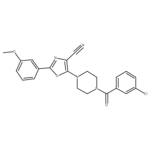 5-(4-(3-Chlorobenzoyl)piperazin-1-yl)-2-(3-methoxyphenyl)oxazole-4-carbonitrile结构式