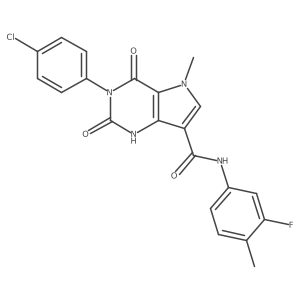 3-(4-chlorophenyl)-N-(3-fluoro-4-methylphenyl)-5-methyl-2,4-dioxo-2,3,4,5-tetrahydro-1H-pyrrolo[3,2-d]pyrimidine-7-carboxamide结构式