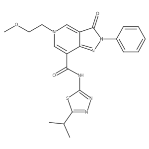 N-(5-isopropyl-1,3,4-thiadiazol-2-yl)-5-(2-methoxyethyl)-3-oxo-2-phenyl-3,5-dihydro-2H-pyrazolo[4,3-c]pyridine-7-carboxamide结构式