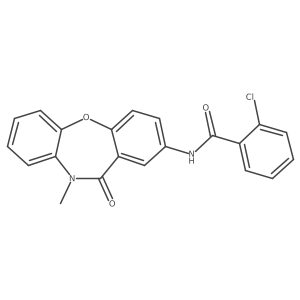 2-chloro-N-(10-methyl-11-oxo-10,11-dihydrodibenzo[b,f][1,4]oxazepin-2-yl)benzamide结构式