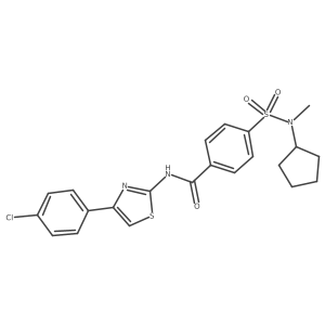 N-(4-(4-chlorophenyl)thiazol-2-yl)-4-(N-cyclopentyl-N-methylsulfamoyl)benzamide结构式