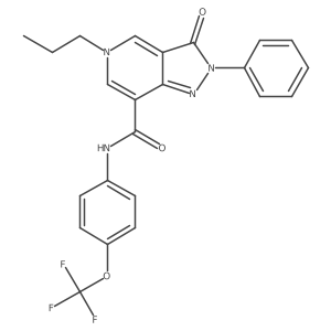 3-oxo-2-phenyl-5-propyl-N-(4-(trifluoromethoxy)phenyl)-3,5-dihydro-2H-pyrazolo[4,3-c]pyridine-7-carboxamide结构式