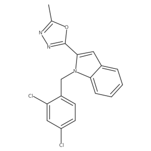 1-[(2,4-dichlorophenyl)methyl]-2-(5-methyl-1,3,4-oxadiazol-2-yl)-1H-indole结构式