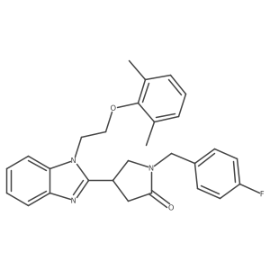 4-{1-[2-(2,6-dimethylphenoxy)ethyl]-1H-benzimidazol-2-yl}-1-(4-fluorobenzyl)pyrrolidin-2-one结构式