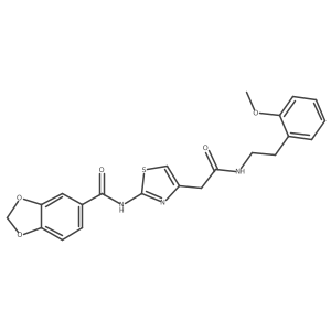 N-(4-(2-((2-methoxyphenethyl)amino)-2-oxoethyl)thiazol-2-yl)benzo[d][1,3]dioxole-5-carboxamide结构式
