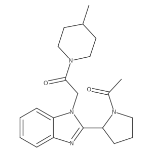 1-Acetyl-2-{1-[2-(4-methylpiperidyl)-2-oxoethyl]benzimidazol-2-yl}pyrrolidine Structure