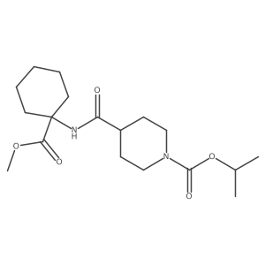 Isopropyl 4-((1-(methoxycarbonyl)cyclohexyl)carbamoyl)piperidine-1-carboxylate结构式