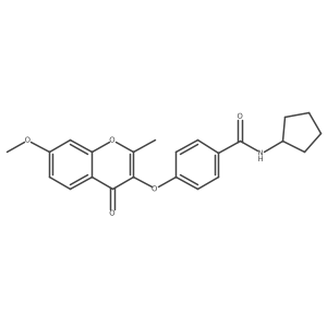 N-cyclopentyl-4-[(7-methoxy-2-methyl-4-oxo-4H-chromen-3-yl)oxy]benzamide结构式