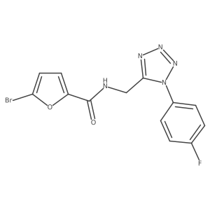 5-bromo-N-((1-(4-fluorophenyl)-1H-tetrazol-5-yl)methyl)furan-2-carboxamide结构式