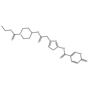 Ethyl 4-(2-(2-(6-oxo-1,6-dihydropyridine-3-carboxamido)thiazol-4-yl)acetamido)piperidine-1-carboxylate Structure