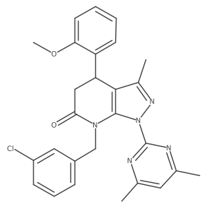 7-[(3-Chlorophenyl)methyl]-1-(4,6-dimethylpyrimidin-2-YL)-4-(2-methoxyphenyl)-3-methyl-1H,4H,5H,6H,7H-pyrazolo[3,4-B]pyridin-6-one Structure