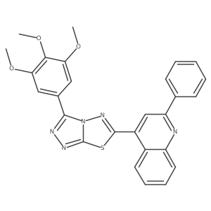 2-Phenyl-4-[3-(3,4,5-trimethoxyphenyl)[1,2,4]triazolo[3,4-b][1,3,4]thiadiazol-6-yl]quinoline结构式