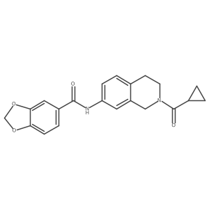 N-(2-(cyclopropanecarbonyl)-1,2,3,4-tetrahydroisoquinolin-7-yl)benzo[d][1,3]dioxole-5-carboxamide Structure