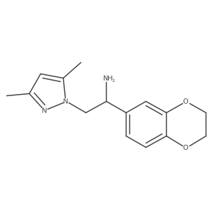 1H-Pyrazole-1-ethanamine, alpha-(2,3-dihydro-1,4-benzodioxin-6-yl)-3,5-dimethyl- Structure