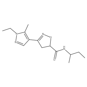 N-(butan-2-yl)-3-(1-ethyl-5-methyl-1H-pyrazol-4-yl)-4,5-dihydro-1,2-oxazole-5-carboxamide Structure