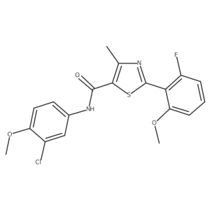 N-(3-chloro-4-methoxyphenyl)-2-(2-fluoro-6-methoxyphenyl)-4-methyl-1,3-thiazole-5-carboxamide Structure