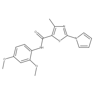 N-(2,4-dimethoxyphenyl)-4-methyl-2-(1H-pyrrol-1-yl)-1,3-thiazole-5-carboxamide结构式