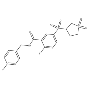 5-[(1,1-dioxidotetrahydrothiophen-3-yl)sulfonyl]-2-fluoro-N-(4-fluorobenzyl)benzamide Structure