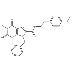 7-benzyl-N-(4-methoxyphenethyl)-1,3-dimethyl-2,4-dioxo-2,3,4,7-tetrahydro-1H-pyrrolo[2,3-d]pyrimidine-6-carboxamide Structure