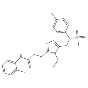 2-[(4-ethyl-5-{[(4-methylphenyl)(methylsulfonyl)amino]methyl}-4H-1,2,4-triazol-3-yl)sulfanyl]-N-(2-methylphenyl)acetamide结构式