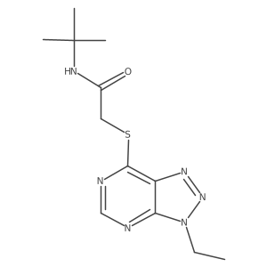 N-tert-butyl-2-({3-ethyl-3H-[1,2,3]triazolo[4,5-d]pyrimidin-7-yl}sulfanyl)acetamide结构式