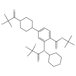 Tert-butyl 2-[oxan-4-yl-(2,2,2-trifluoroacetyl)amino]-4-[4-(2,2,2-trifluoroacetyl)piperazin-1-yl]benzoate Structure