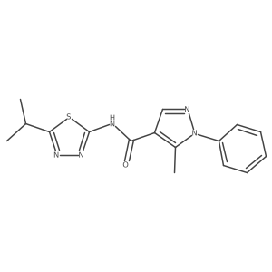 5-methyl-1-phenyl-N-[5-(propan-2-yl)-1,3,4-thiadiazol-2-yl]-1H-pyrazole-4-carboxamide Structure