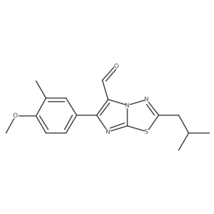 6-(4-Methoxy-3-methylphenyl)-2-(2-methylpropyl)imidazo[2,1-b]-1,3,4-thiadiazole-5-carboxaldehyde Structure