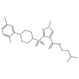 3-{[4-(5-chloro-2-methylphenyl)piperazin-1-yl]sulfonyl}-1-methyl-N-(3-methylbutyl)-1H-pyrazole-4-carboxamide Structure