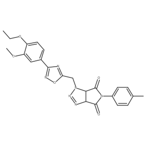1-((3-(4-ethoxy-3-methoxyphenyl)-1,2,4-oxadiazol-5-yl)methyl)-5-(p-tolyl)-1,6a-dihydropyrrolo[3,4-d][1,2,3]triazole-4,6(3aH,5H)-dione结构式
