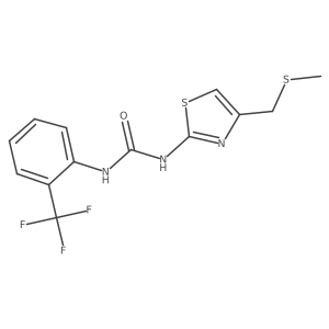 3-{4-[(Methylsulfanyl)methyl]-1,3-thiazol-2-yl}-1-[2-(trifluoromethyl)phenyl]urea Structure