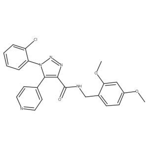 1-(2-chlorophenyl)-N-[(2,4-dimethoxyphenyl)methyl]-5-(pyridin-4-yl)-1H-1,2,3-triazole-4-carboxamide结构式