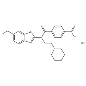 N-(6-methoxybenzo[d]thiazol-2-yl)-N-(2-morpholinoethyl)-4-nitrobenzamide hydrochloride结构式