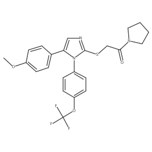 2-((5-(4-methoxyphenyl)-1-(4-(trifluoromethoxy)phenyl)-1H-imidazol-2-yl)thio)-1-(pyrrolidin-1-yl)ethanone Structure