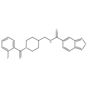N-((1-(2-fluorobenzoyl)piperidin-4-yl)methyl)benzo[c][1,2,5]thiadiazole-5-carboxamide结构式