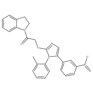 1-(indolin-1-yl)-2-((5-(3-nitrophenyl)-1-(o-tolyl)-1H-imidazol-2-yl)thio)ethanone Structure