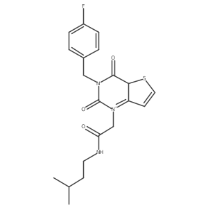 2-{3-[(4-fluorophenyl)methyl]-2,4-dioxo-1H,2H,3H,4H-thieno[3,2-d]pyrimidin-1-yl}-N-(3-methylbutyl)acetamide结构式