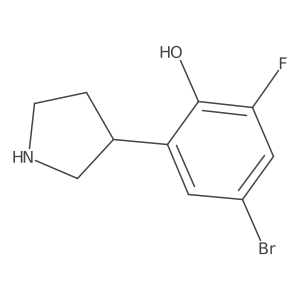 4-Bromo-2-fluoro-6-(pyrrolidin-3-yl)phenol结构式