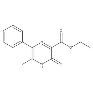 Ethyl 3,4-dihydro-5-methyl-3-oxo-6-phenyl-2-pyrazinecarboxylate Structure