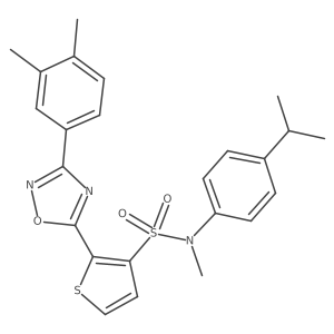 2-[3-(3,4-dimethylphenyl)-1,2,4-oxadiazol-5-yl]-N-methyl-N-[4-(propan-2-yl)phenyl]thiophene-3-sulfonamide结构式