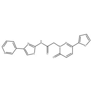 2-[3-(furan-2-yl)-6-oxopyridazin-1(6H)-yl]-N-[(2Z)-4-(pyridin-3-yl)-1,3-thiazol-2(3H)-ylidene]acetamide结构式