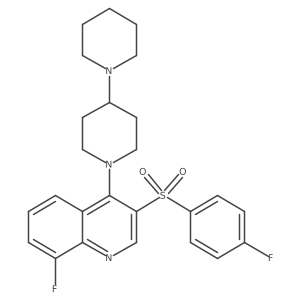 1'-{8-Fluoro-3-[(4-fluorophenyl)sulfonyl]quinolin-4-yl}-1,4'-bipiperidine Structure