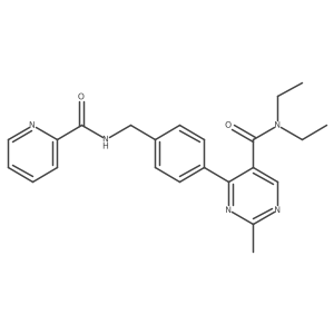 5-Pyrimidinecarboxamide, N,N-diethyl-2-methyl-4-[4-[[(2-pyridinylcarbonyl)amino]methyl]phenyl]- Structure