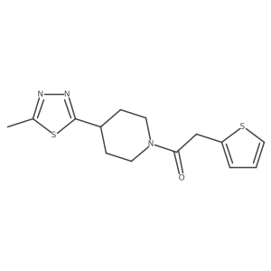1-(4-(5-Methyl-1,3,4-thiadiazol-2-yl)piperidin-1-yl)-2-(thiophen-2-yl)ethanone结构式