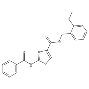 N-(2-methoxybenzyl)-2-(pyrazine-2-carboxamido)oxazole-4-carboxamide Structure