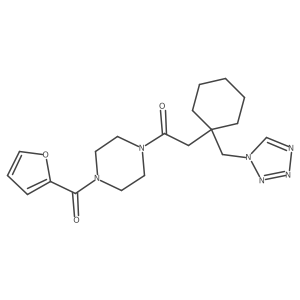 1-[4-(furan-2-ylcarbonyl)piperazin-1-yl]-2-[1-(1H-tetrazol-1-ylmethyl)cyclohexyl]ethanone Structure