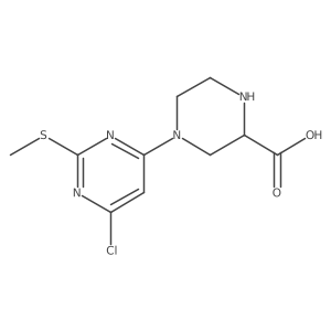 4-(6-Chloro-2-(methylthio)pyrimidin-4-yl)piperazine-2-carboxylic acid Structure